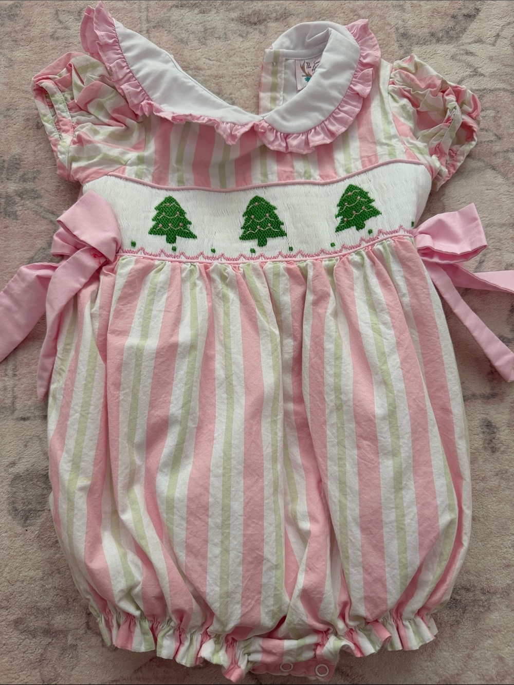Christmas Tree Smocked Bubble